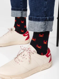 Chaussettes Homme Mi-mollets Matière Recyclée Marine et Rouge GARYSOCK