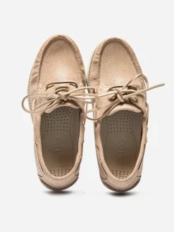 Chaussure Bateau Femme Cuir Beige