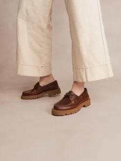 Chaussure bateau femme Lazaria Marron