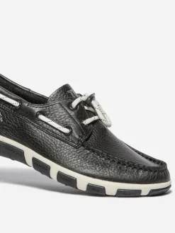 Chaussures Bateau Femme Cuir Marine