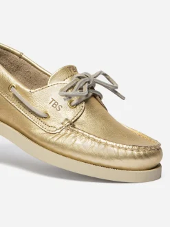 Chaussures bateau femme or PHENISE