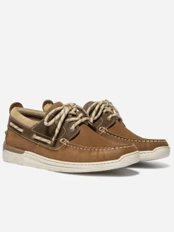 Chaussures bateau homme camel et cognac MATBOAT