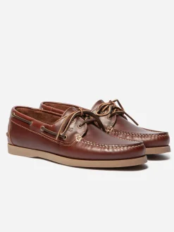 Chaussures Bateau Homme Cuir Acajou