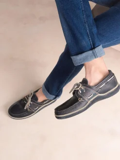 Chaussures Bateau Homme Cuir Marine Foncé