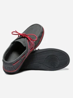 Chaussures Bateau Homme Cuir Marine et Rouge GLOBEK