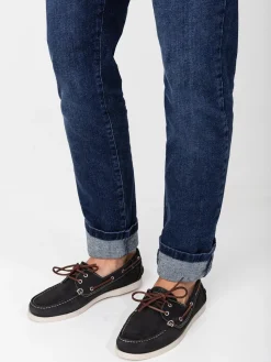 Chaussures Bateau Homme Cuir Nubuck Marine et Crème PHENIS