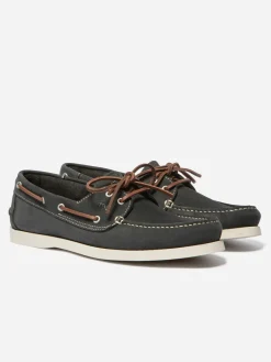 Chaussures Bateau Homme Cuir Nubuck Marine et Crème PHENIS