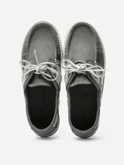 Chaussures Bateau Homme Cuir Nubuck Gris