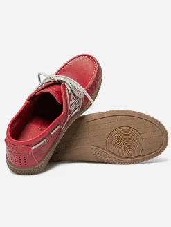 Chaussures Bateau Homme Cuir rouge GLOBEK