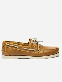 Chaussures Bateau Homme Cuir Jaune et Blanc PHENIS