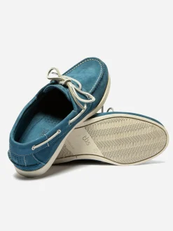 Chaussures Bateau Homme Cuir Nubuck Bleu et blanc PHENIS