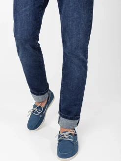 Chaussures Bateau Homme Cuir Nubuck Bleu et blanc PHENIS
