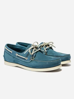 Chaussures Bateau Homme Cuir Nubuck Bleu et blanc PHENIS