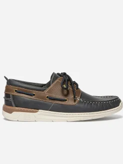 Chaussures bateau homme marine et tan MATBOAT