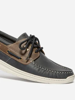 Chaussures bateau homme marine et tan MATBOAT