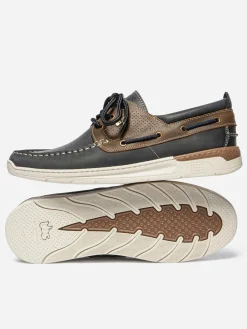 Chaussures bateau homme marine et tan MATBOAT