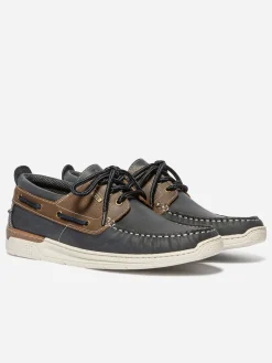 Chaussures bateau homme marine et tan MATBOAT