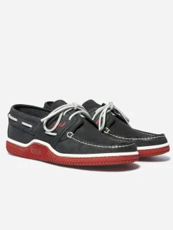 Chaussures bateau homme navy et rouge GLOSAIL