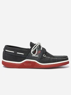 Chaussures bateau homme navy et rouge GLOSAIL