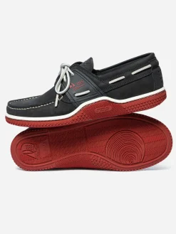 Chaussures bateau homme navy et rouge GLOSAIL