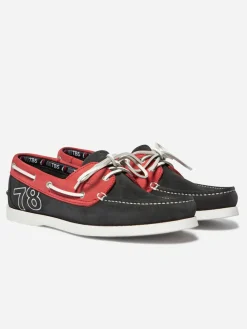 Chaussures bateau homme navy et rouge PHENN