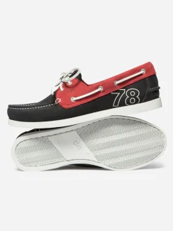 Chaussures bateau homme navy et rouge PHENN