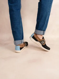 Chaussures bateau homme navy et tan GLOSAIL