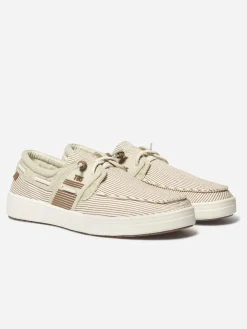 Chaussures bateau homme raye off-white GEOBOAT