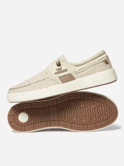 Chaussures bateau homme raye off-white GEOBOAT