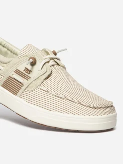 Chaussures bateau homme raye off-white GEOBOAT