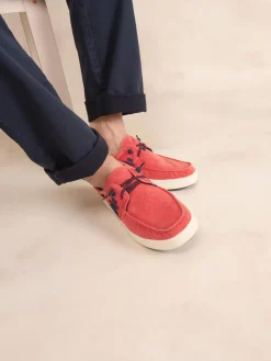 Chaussures bateau homme rouge et marine GEOBOAT