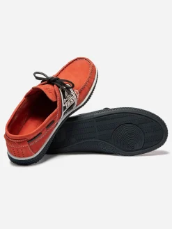 Chaussures Bateau Homme Semelle Grip Cuir Orange