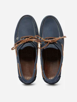 Chaussures Bateau Homme Semelle Grip Cuir Nubuck Bleu