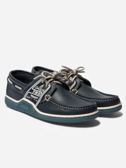 Chaussures Bateau Homme Semelle Grip Cuir Bleu