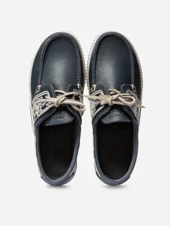 Chaussures Bateau Homme Semelle Grip Cuir Bleu