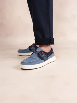 Chaussures Bateau Homme Textile Légères Bleu GEOBOAT