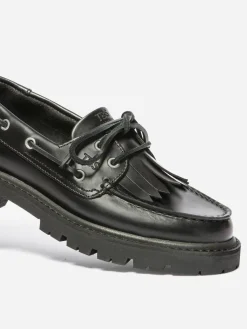 Chaussures Bateaux Femme Cuir Noir LAZARIE