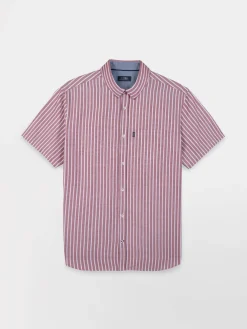Chemise Homme Coupe Confort Rayures Rouge et Blanc YOHANCHA