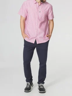 Chemise Homme Coupe Confort Rayures Rouge et Blanc YOHANCHA