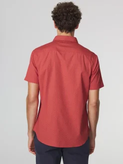 Chemise Homme Coupe Regular Popeline Rouge HELYOCHA