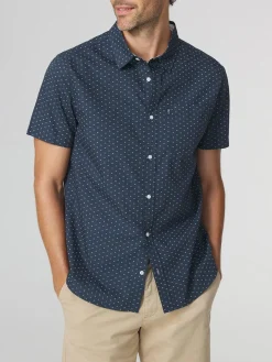 Chemise Homme Coupe Regular Popeline Marine HELYOCHA