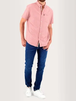 Chemise Homme Manches Courtes Coton Corail
