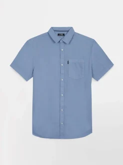 Chemise Homme Manches Courtes Coupe Confort Bleu BRODYCHA