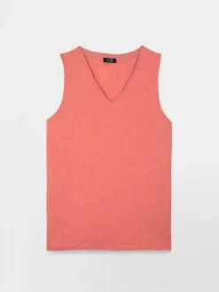 Débardeur Femme Col V Coton Bio Rose ADINADEB
