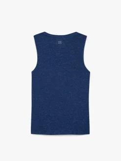 Débardeur Femme Col V Coton Bio Bleu ADINADEB