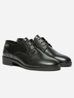 Derbies Femme Confort Tout Cuir Noir FOSTINA