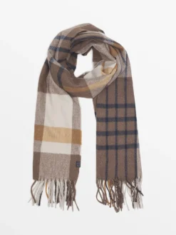 Echarpe Homme A Carreaux Beige