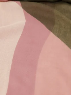 Foulard Femme Léger Rectangulaire Toucher Doux Rose et Vert LOUNAFOU
