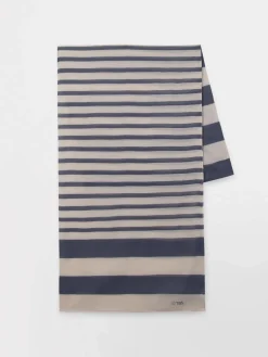 Foulard Femme Textile Off White et Azur LOUNAFOU