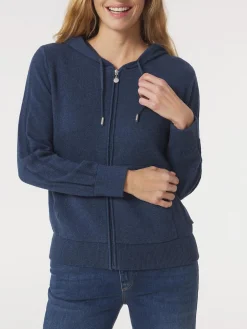 Gilet Tricot Femme Coton Laine Bleu Foncé ENOLAGIL